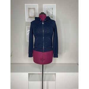 Vintage Christine Alexander Hoodie Women's Small Embellished Rhinestone Full Zip